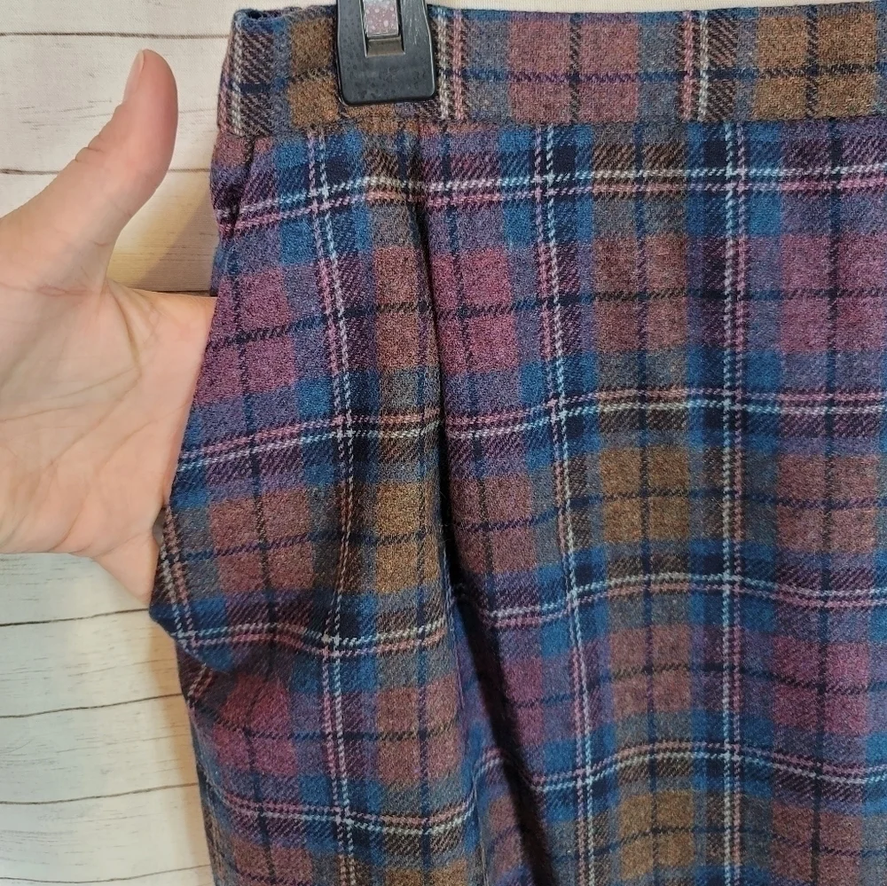 PENDLETON 100% WOOL PLAID VINTAGE PENCIL SKIRT, SZ 10 PETITE